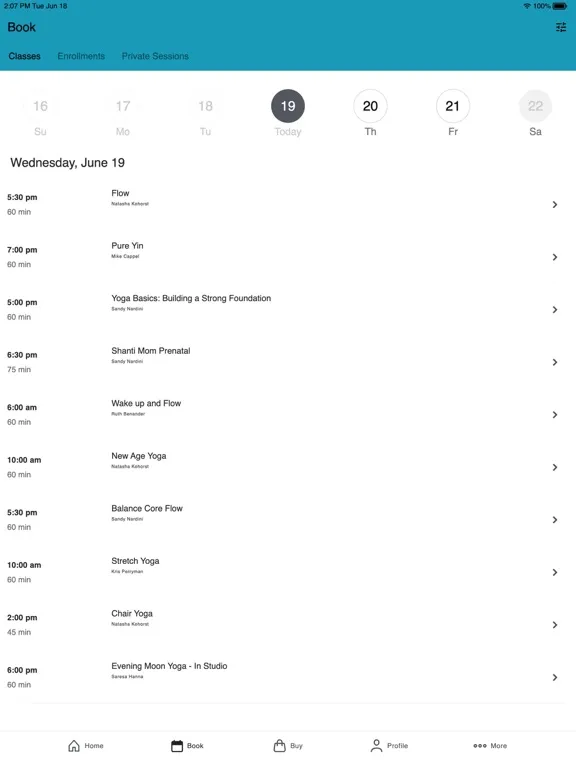 Ảnh chụp màn hình của NKO Yoga Studio iPad 