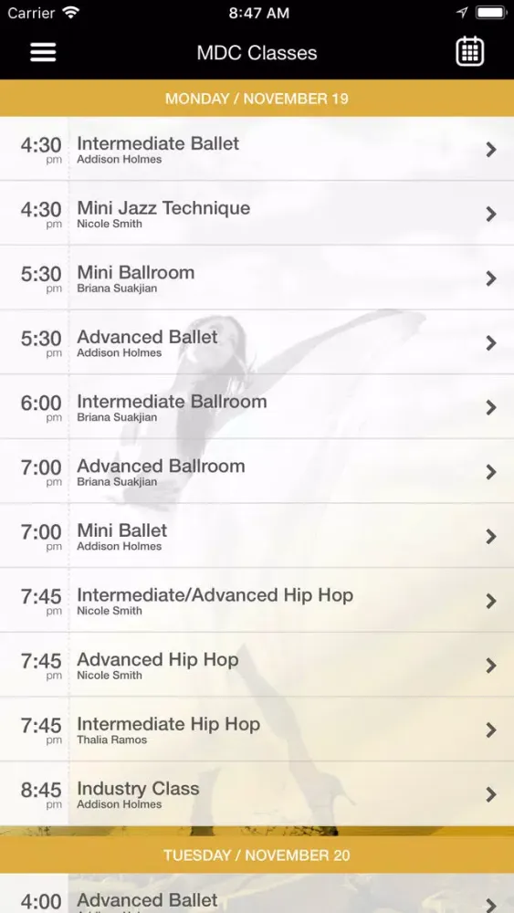 Ảnh chụp màn hình của Mather Dance Company