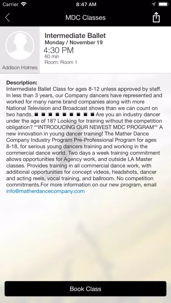 Ảnh chụp màn hình của Mather Dance Company