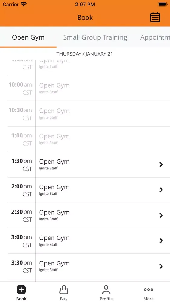 Zrzuty ekranu Ignite Fitness Group