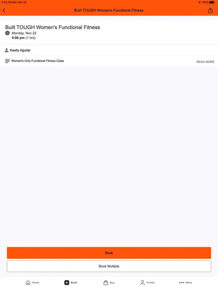 Tangkapan layar The Tough Fitness iPad 