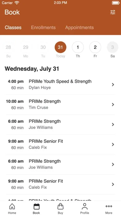 Capturas de tela do PRIMe Performance & Physio MT