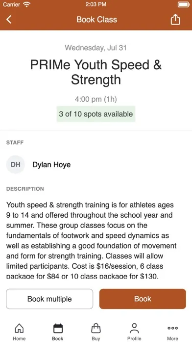 Capturas de tela do PRIMe Performance & Physio MT