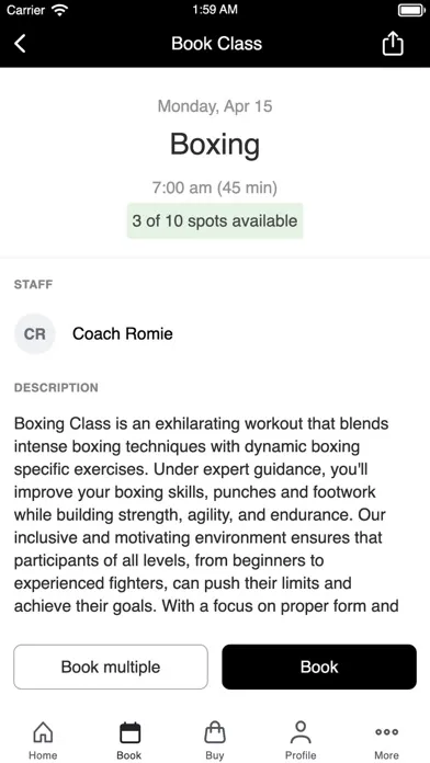 Ảnh chụp màn hình của Members Only Boxing & Fitness