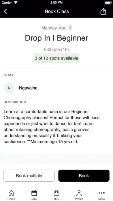 Tangkapan skrin Home Base Dance Studios