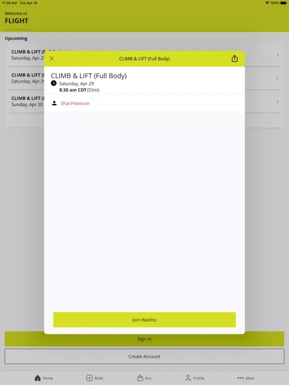 FLIGHT - Elevated Fitness iPad  Screenshots