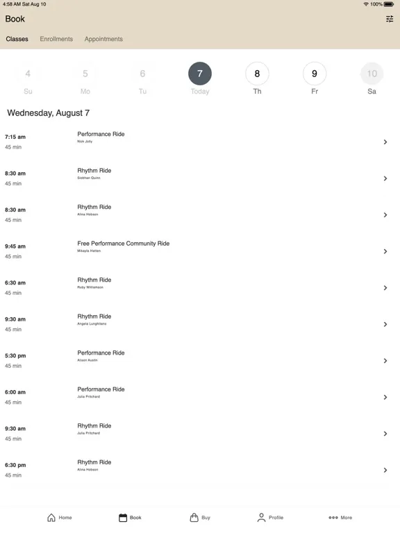 Cycle Co. Spin Studio iPad  스크린샷