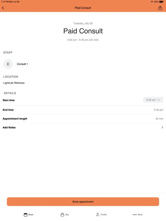 Capturas de pantalla de LightLab Wellness iPad 