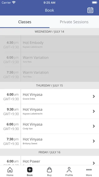 Capturas de pantalla de Embody Hot Yoga