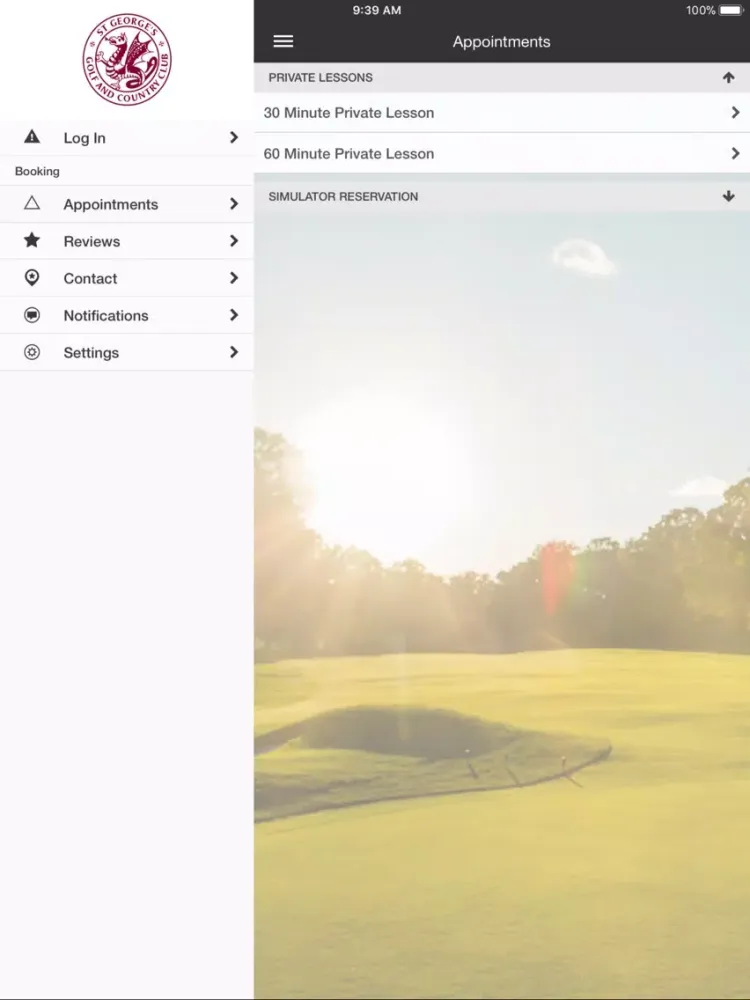 Tangkapan layar St. George's Golf Country Club iPad 
