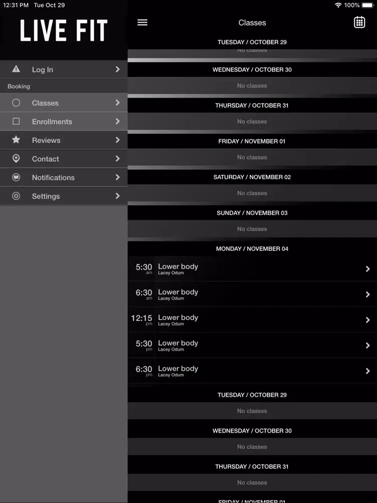 Capturas de tela do LIVE FIT ATLANTA iPad 