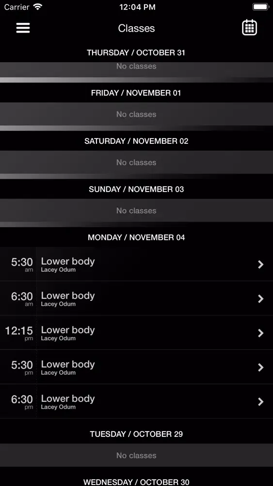 Capturas de tela do LIVE FIT ATLANTA