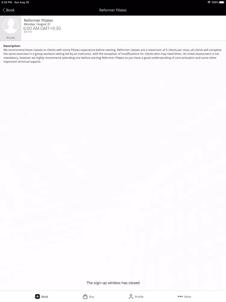 Ảnh chụp màn hình của FORM Pilates and Barre iPad 