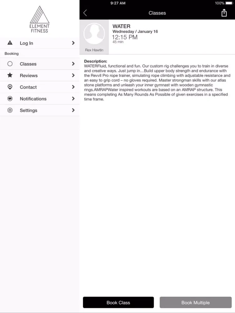Element Fitness London iPad 應用截圖