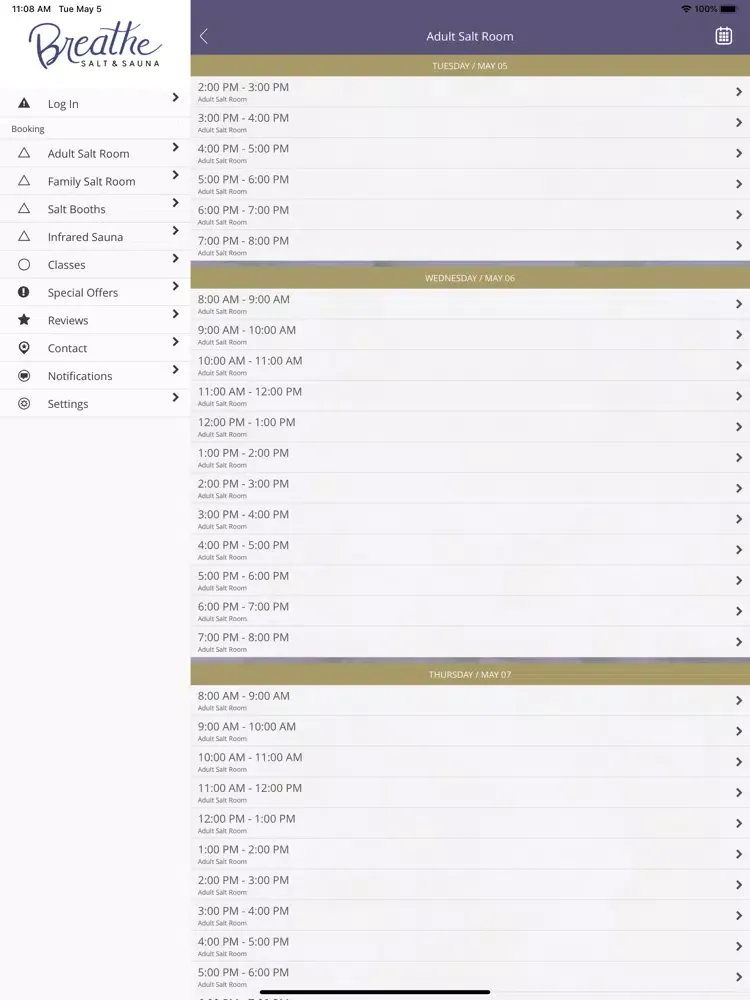 Breathe Salt & Sauna iPad  Screenshots