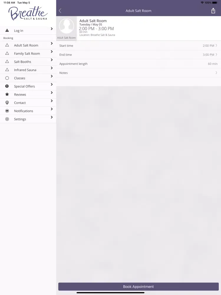 Breathe Salt & Sauna iPad  Screenshots