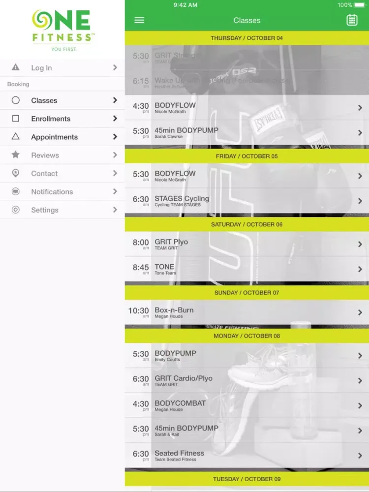 Screenshot di ONE Fitness and Wellness iPad 