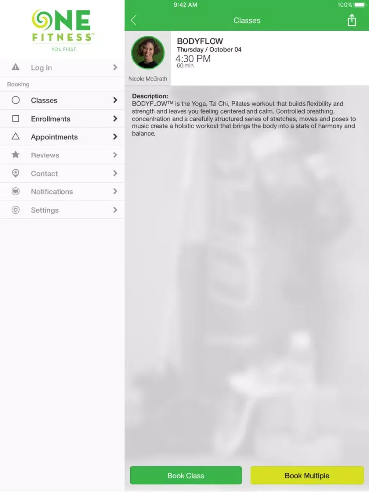 Screenshot di ONE Fitness and Wellness iPad 