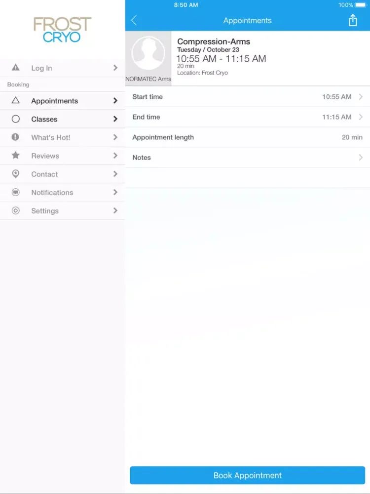 Frost Cryo Wellness Center iPad  스크린샷