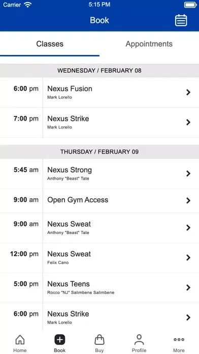 Capturas de tela do Nexus Fitness Frisco