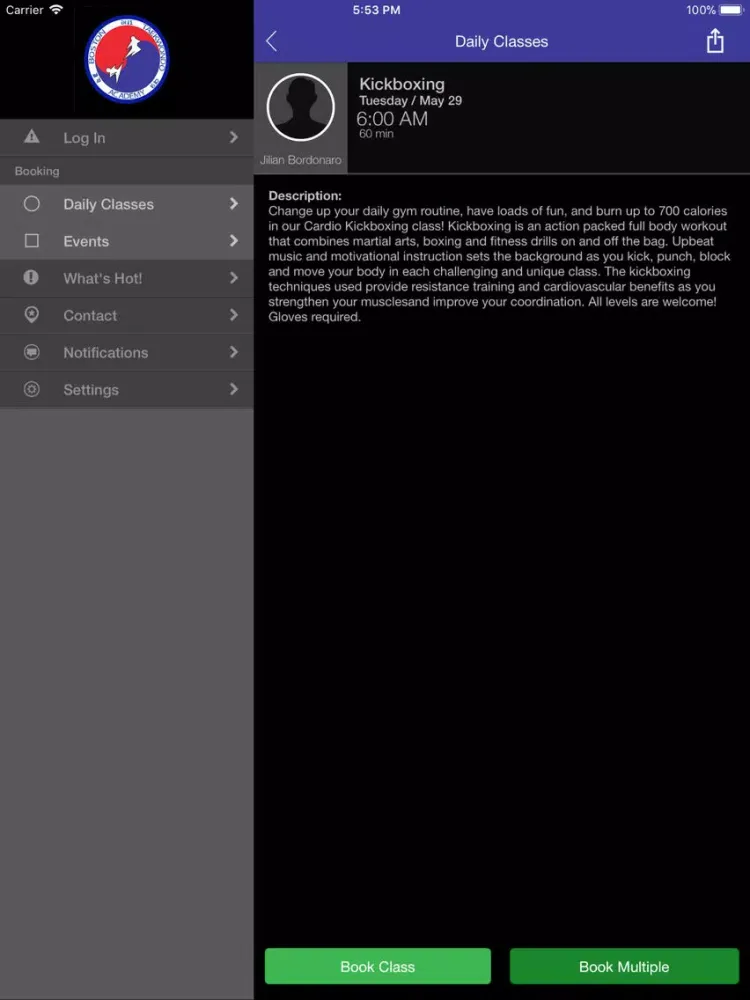 Ảnh chụp màn hình của Boston TKD and Fitness Academy iPad 