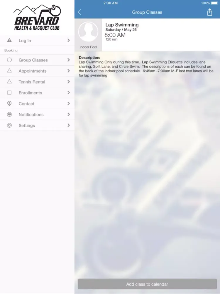 Capturas de pantalla de Brevard Health Racquet Club iPad 