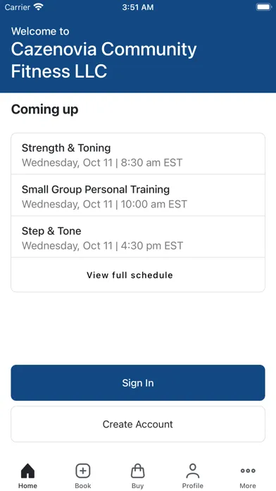 Tangkapan skrin Cazenovia Community Fitness