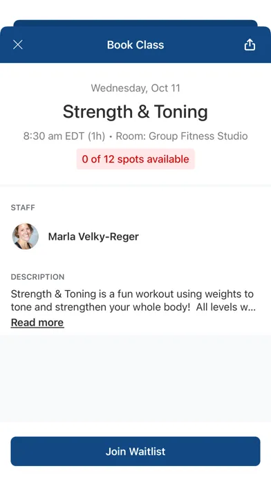 Tangkapan skrin Cazenovia Community Fitness