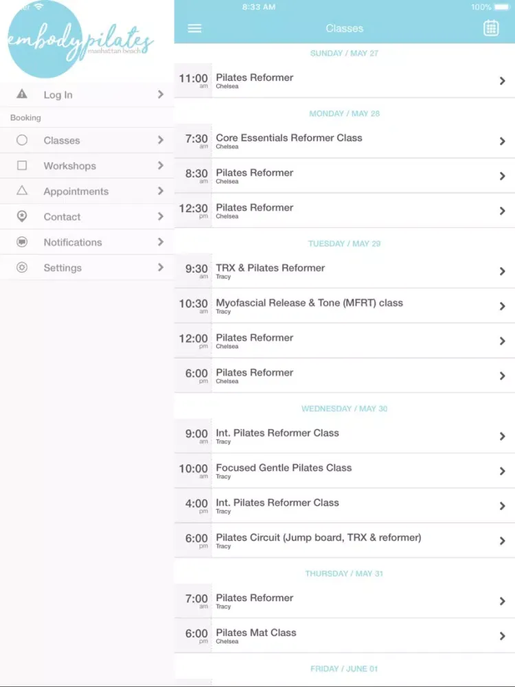 Embody Pilates Manhattan Beach iPad  스크린샷