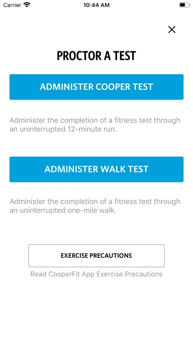 Capturas de tela do CooperFit