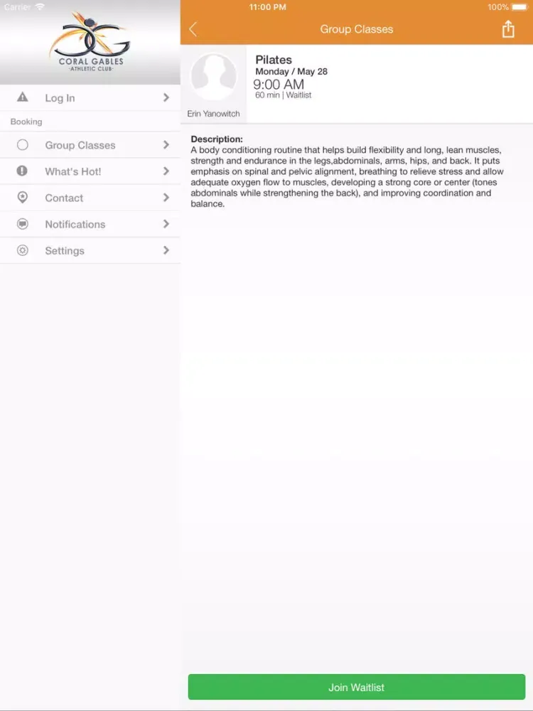 Coral Gables Athletic Club iPad  Screenshots
