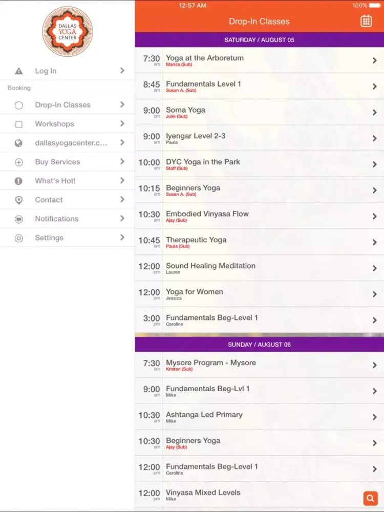 Dallas Yoga Center iPad  سکرین شاٹس