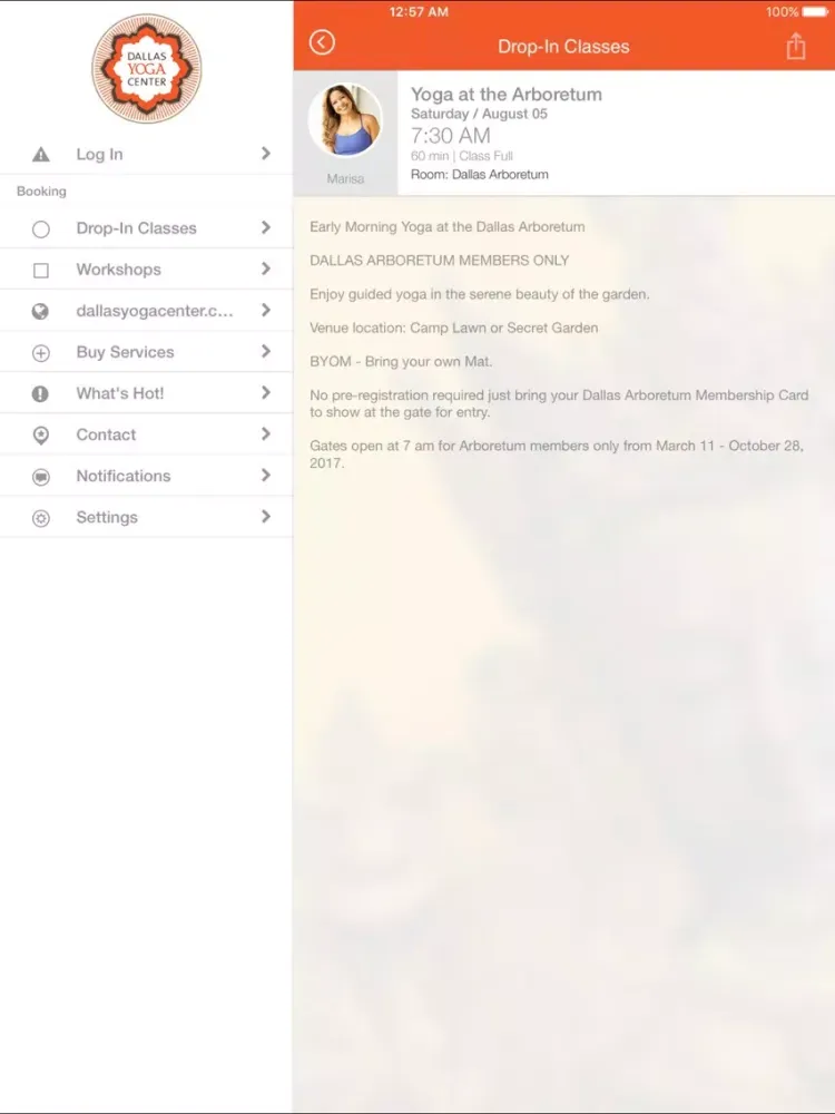 Dallas Yoga Center iPad  سکرین شاٹس