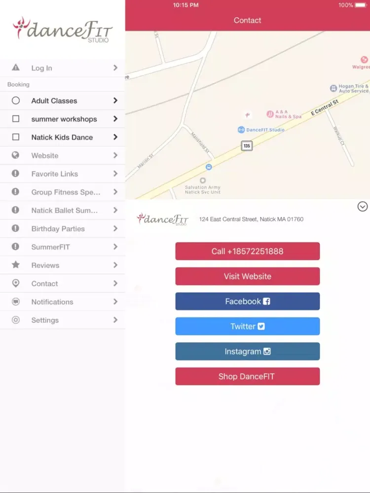Tangkapan layar DanceFIT Studio - Natick iPad 