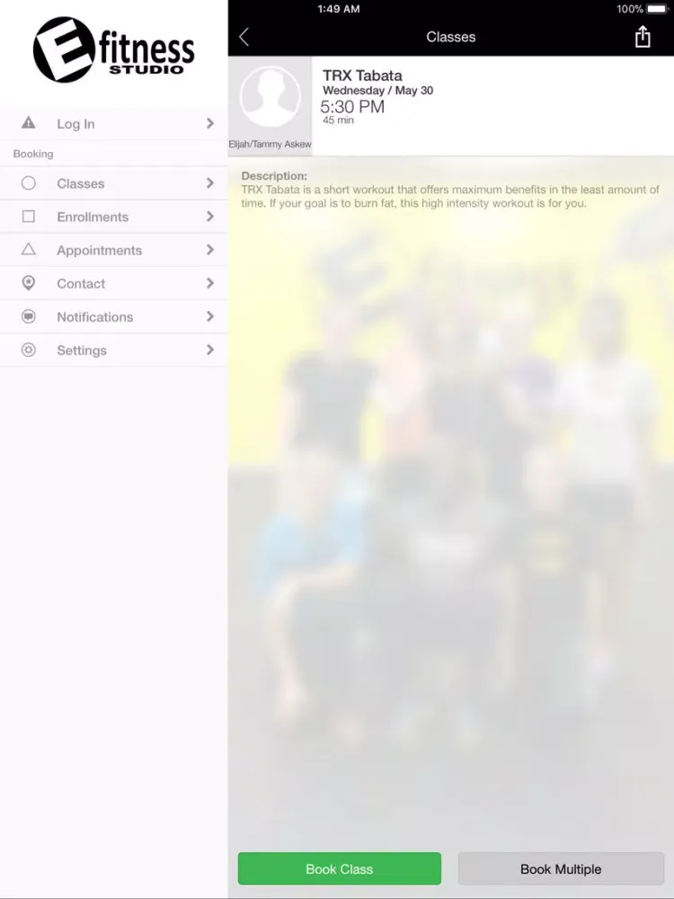 Efitness iPad  スクリーンショット