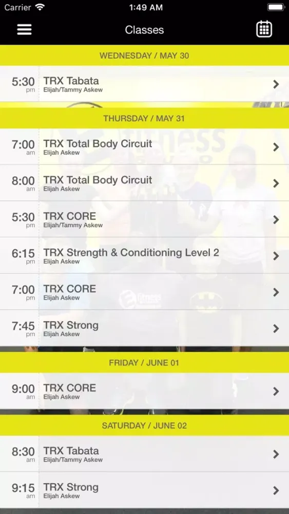 Efitness スクリーンショット