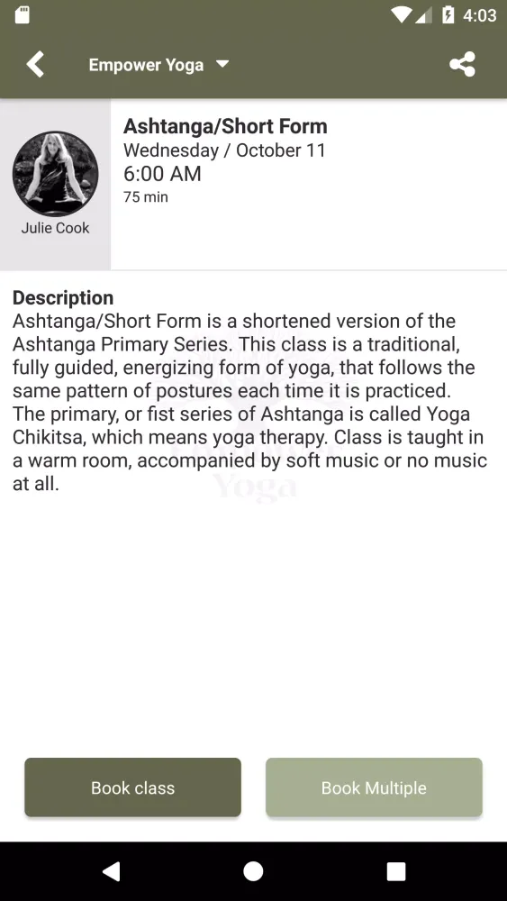 Screenshot di Empower Yoga MI