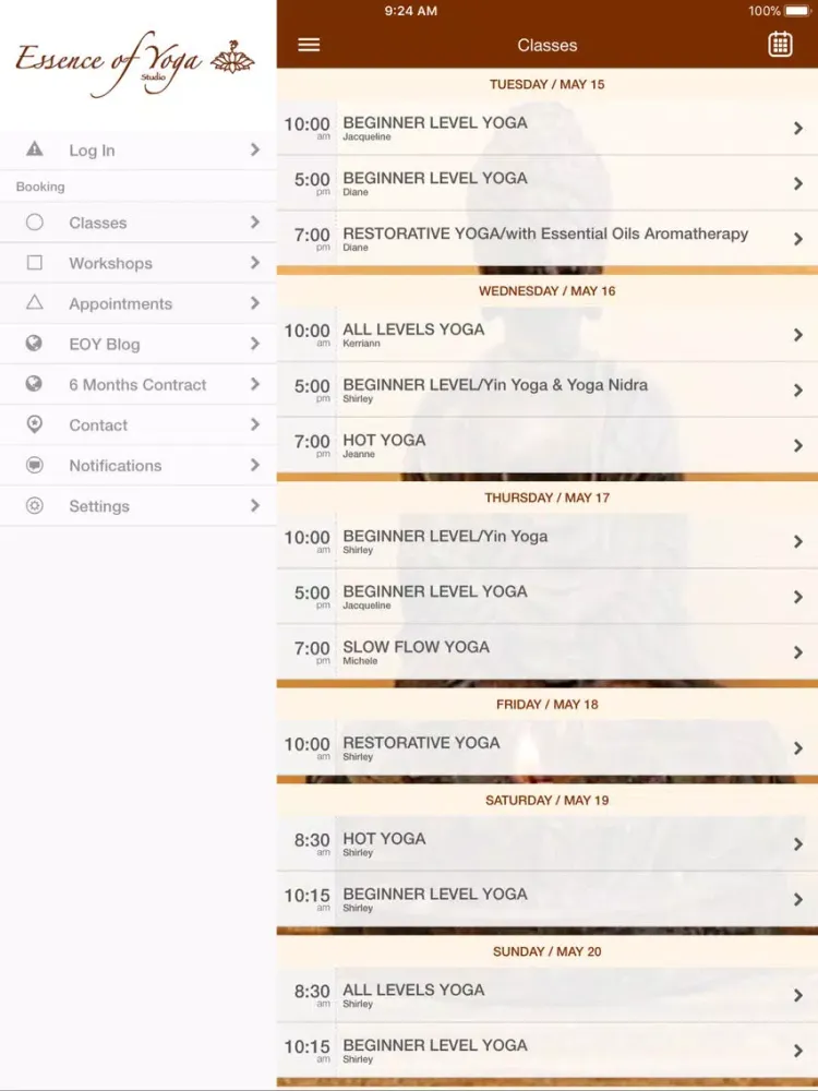Essence of Yoga Studio iPad 應用截圖