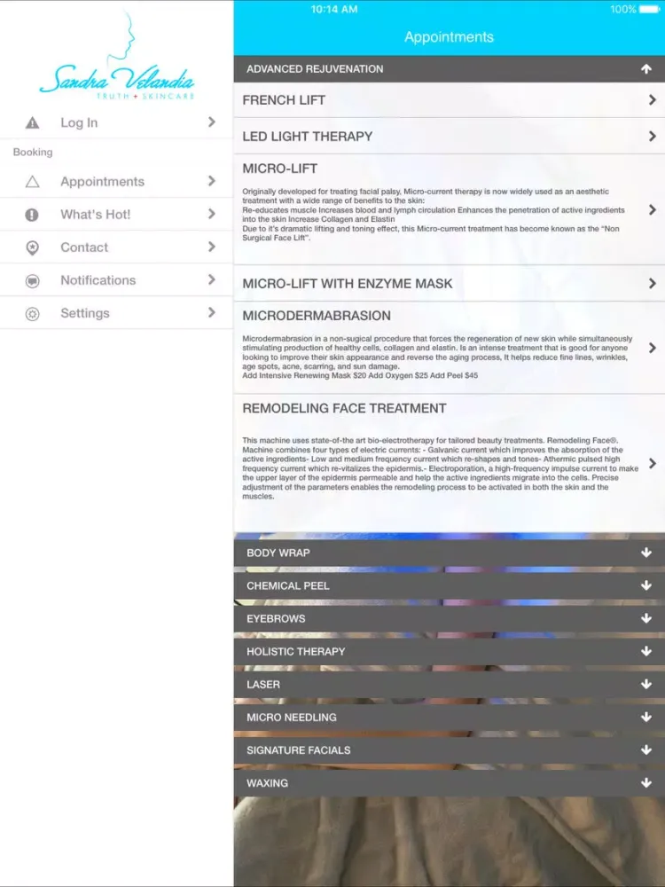 Screenshot di Esthetics by Sandra Velandia iPad 