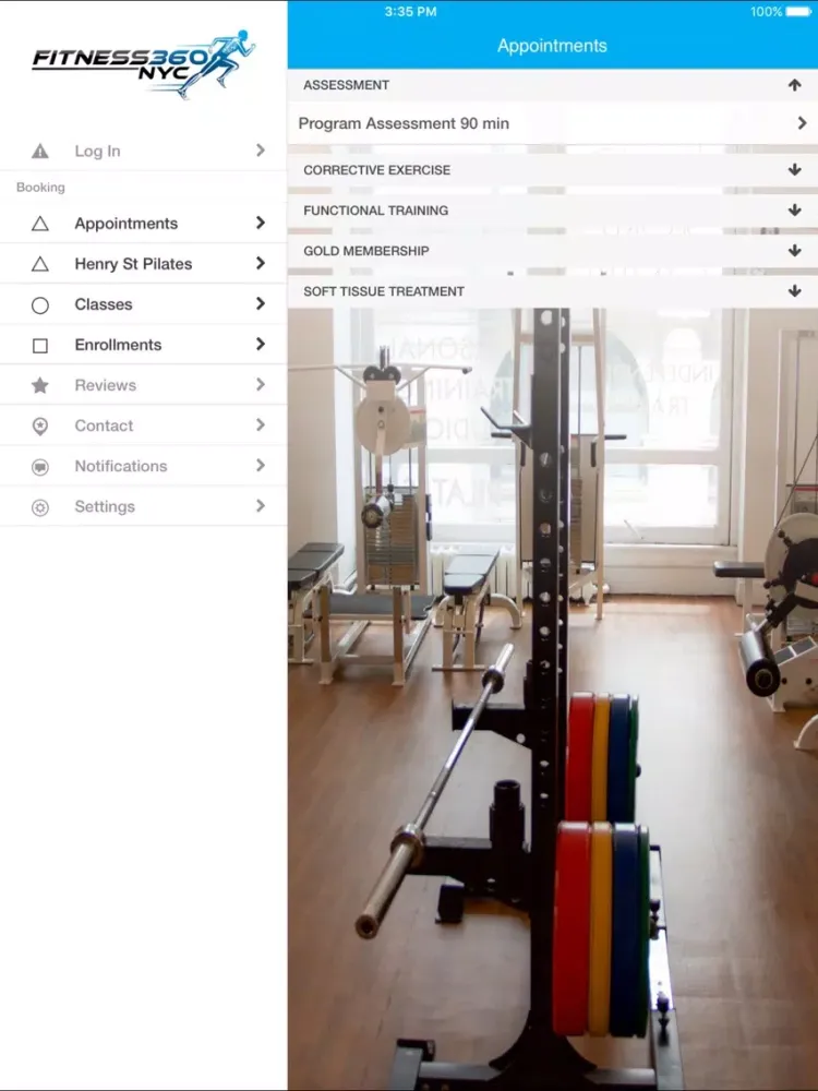 Ảnh chụp màn hình của FITNESS 360 NYC iPad 