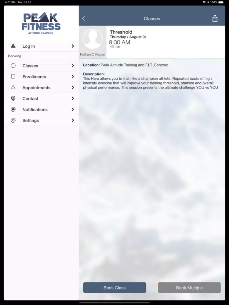 Peak Fitness Altitude Training iPad  Ekran Görüntüleri