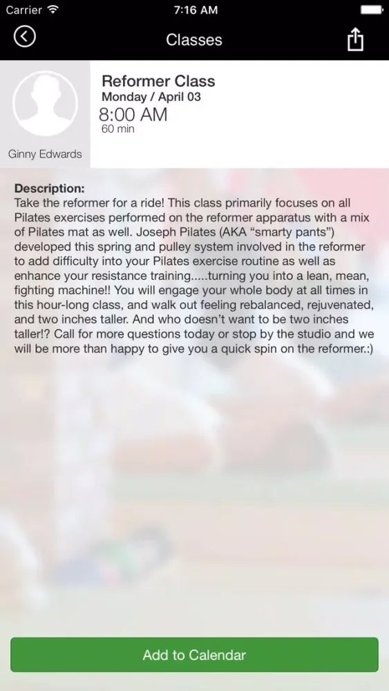 Capturas de tela do Four Graces Pilates Studio