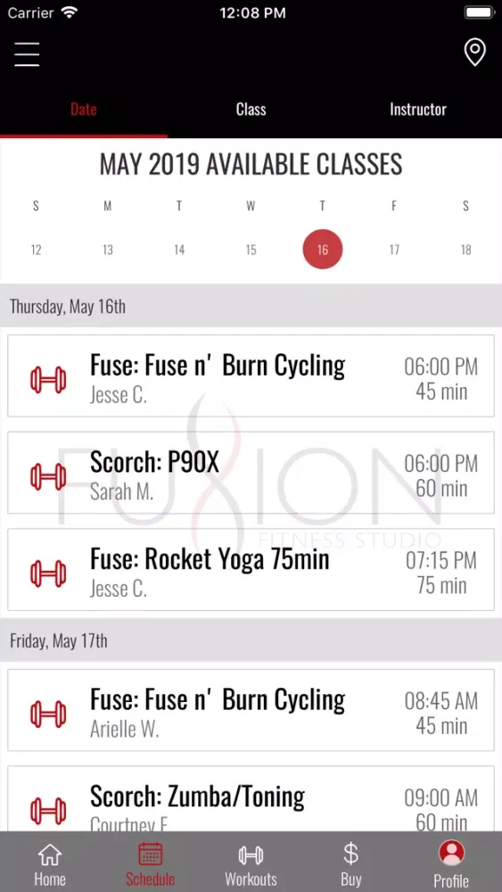 Fusion Fitness Studio 스크린샷