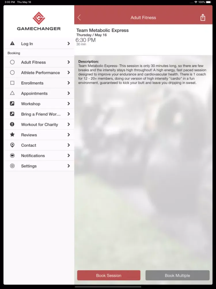 GameChanger Fitness iPad 应用截图