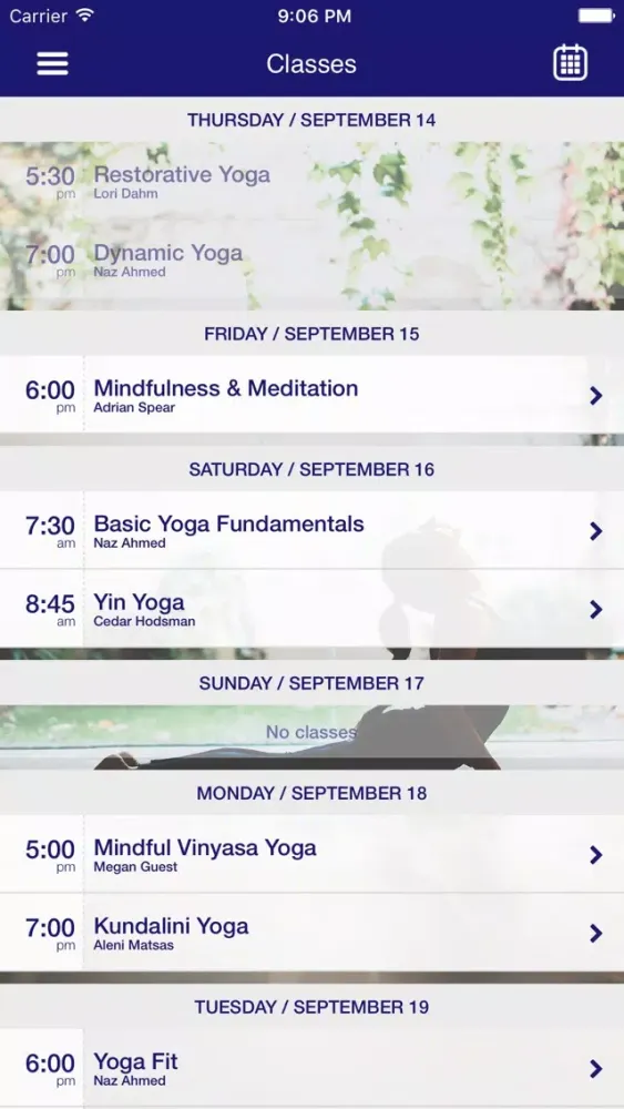 Tangkapan skrin Go Holistic, Yoga, Meditation