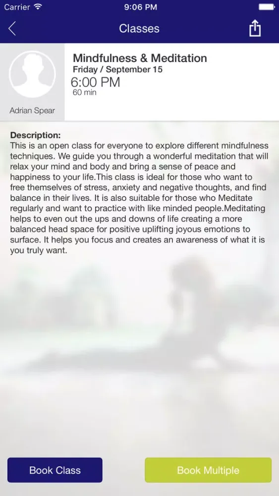 Tangkapan skrin Go Holistic, Yoga, Meditation