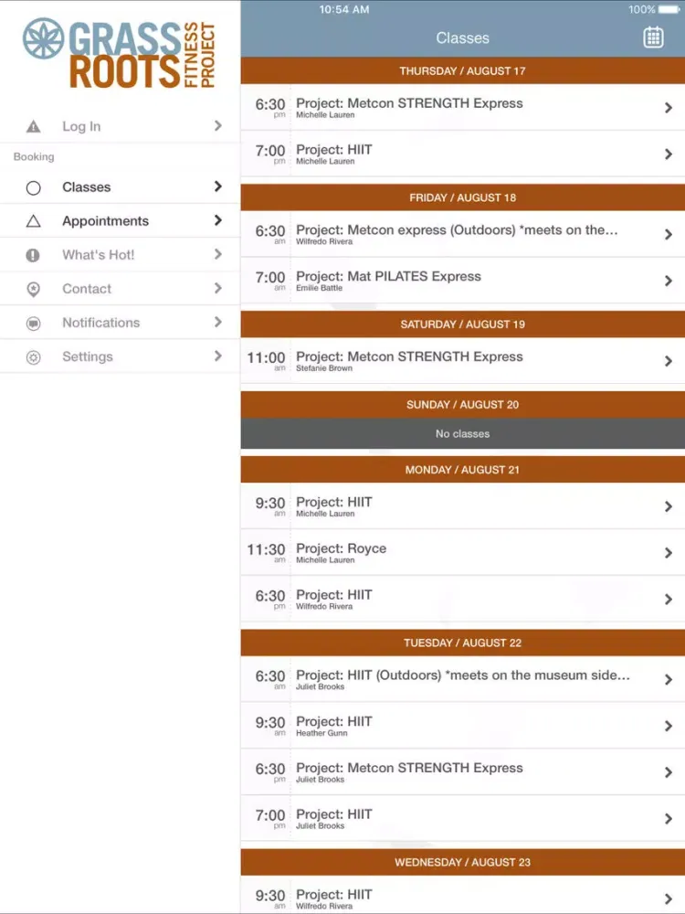 GrassRoots Fitness Project iPad 应用截图
