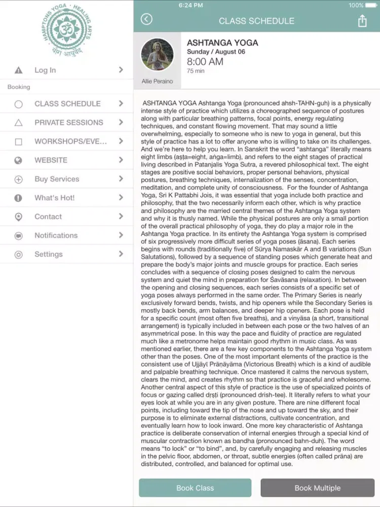Скриншоты Hamptons Yoga Healing Arts iPad 