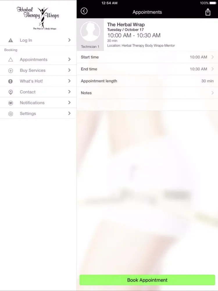 Herbal Therapy Body Wraps iPad  स्क्रीनशॉट