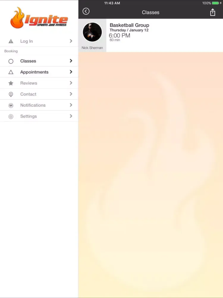 Ignite Sports and Fitness iPad 应用截图